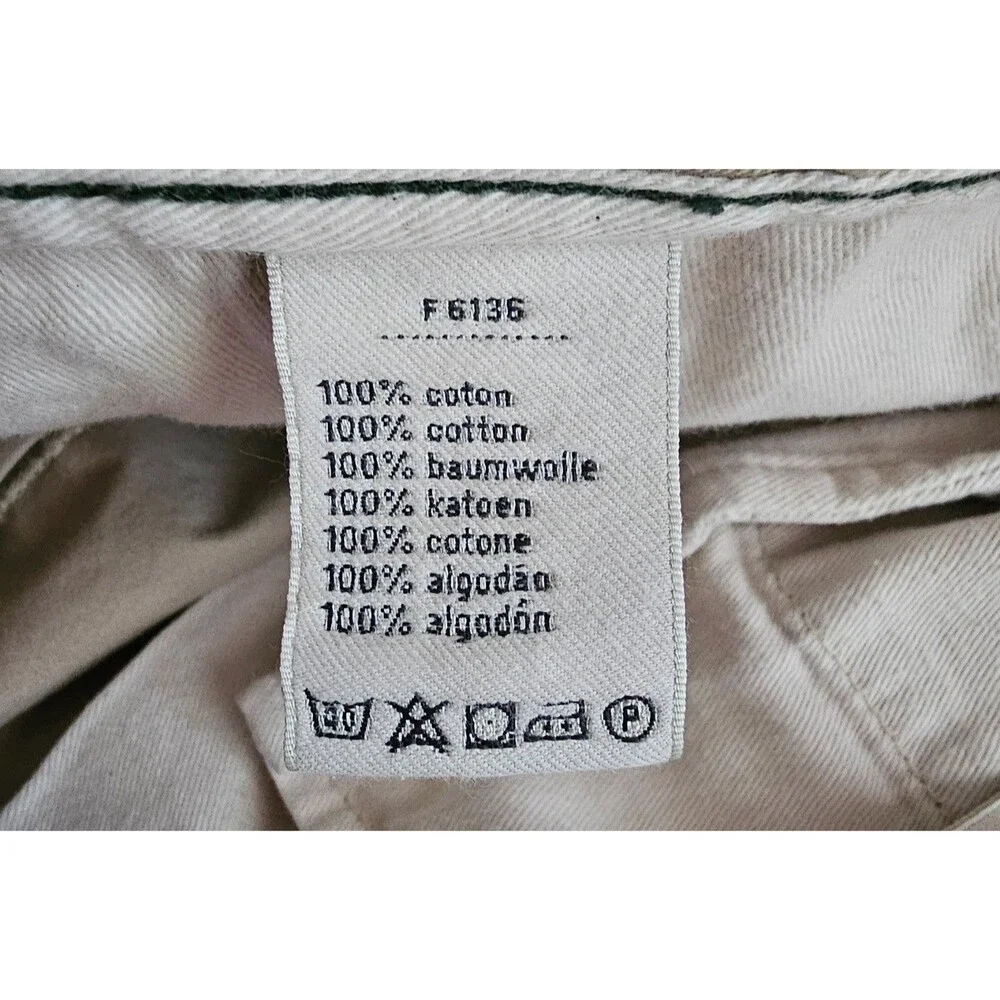 Lacoste Mens 38 Beige Chino Pants Classic Fit Cotton Twill Trousers Quiet Luxury